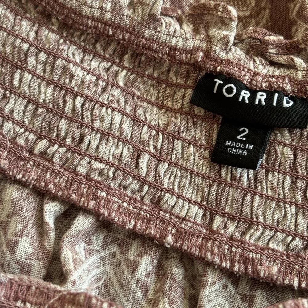 Boho Torrid Red-Brown Comfortable Blouse with Elegant and Unique Pattern